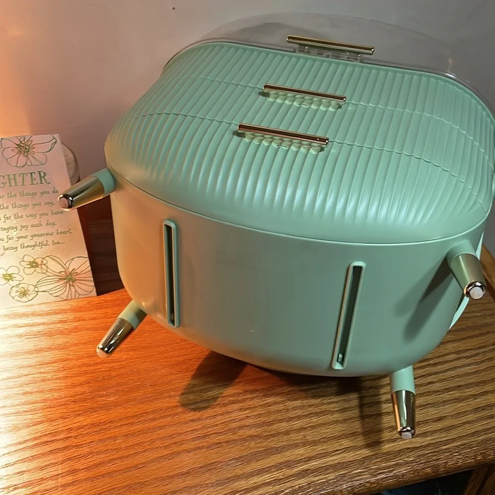 Green Retro Storage Box with Clear Lid